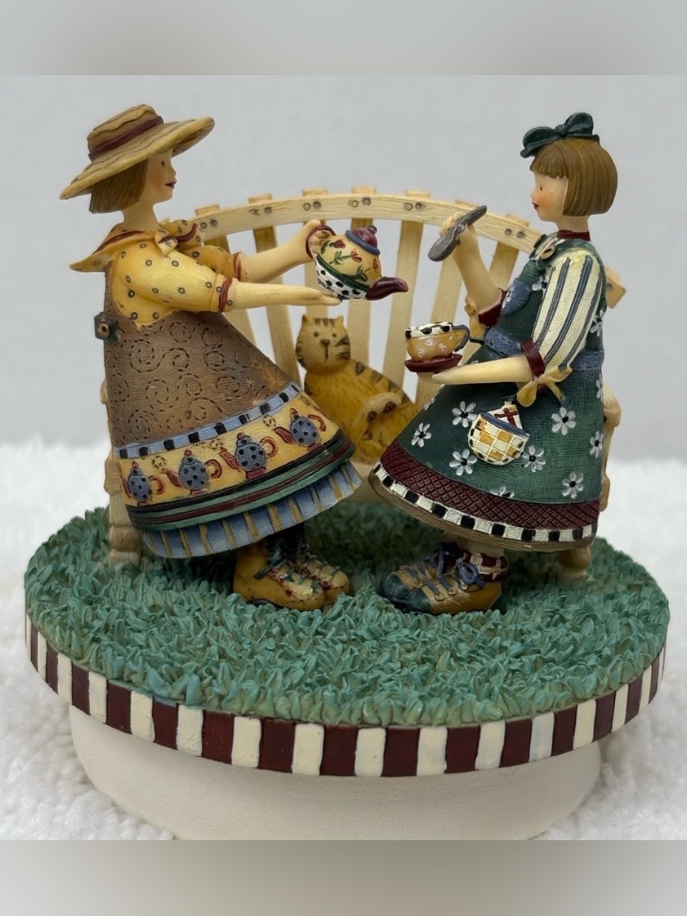 Debbie Mumm Candle Topper Depicting a Tea Party called “Sisters Sharing Tea”